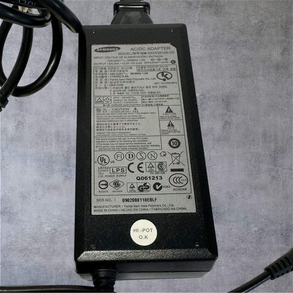 Samsung AC DC Adapter SAD03612A-UV 12V 3A Power Supply Tested OEM - Picture 5 of 7